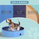 PawHut Foldable Dog Paddling Pool Pet Cat Swimming Pool Indoor/Outdoor Collapsible Summer Bathing Tub Shower Tub Puppy Washer (Φ