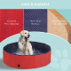 PawHut Foldable Dog Paddling Pool Pet Cat Swimming Pool Indoor/Outdoor Collapsible Summer Bathing Tub Shower Tub Puppy Washer (Φ