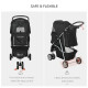 PawHut Dog Stroller, 3 Wheels Foldable Cat Dog Pram with Cup Holder, Storage Basket, Pet Stroller for Small Miniature Dogs, Blac