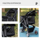 PawHut Dog Stroller, 3 Wheels Foldable Cat Dog Pram with Cup Holder, Storage Basket, Pet Stroller for Small Miniature Dogs, Blac