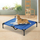 PawHut Raised Dog Bed Cat Elevated Lifted Portable Camping w/ Metal Frame Blue (Large)