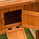 PawHut Rabbit Hutch with Run Wooden Guinea Pig Hutch Outdoor Bunny Cage Hide House with Sliding Tray, Hay Rack, Ramp, 156 x 58 x