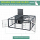 PawHut Rabbit Hutch Outdoor, Guinea Pig House, Bunny Run Cage with Openable Top for 1-2 Rabbits, 123 x 120 x 52cm, Grey