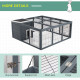 PawHut Rabbit Hutch Outdoor, Guinea Pig House, Bunny Run Cage with Openable Top for 1-2 Rabbits, 123 x 120 x 52cm, Grey