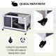 PawHut Wooden Guinea Pig Hutch, 2-Floor Bunny Cage w/ Enclosed Run Area, Grey