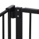 PawHut Dog Gate Stair Gate Pressure Fit Pets Barrier Auto Close for Doorway Hallway, 74-148cm Wide Adjustable, Black