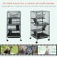 PawHut Small Animal Cage with Wheels Pet Home for Chinchillas Ferrets Kittens, with Hammock, 4 Platforms, Removable Tray, Silver