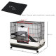 PawHut Small Animal Guinea Pigs Hutches Steel Wire Rabbit Cage Pet Play House  W/ Waste Tray Black