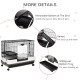 PawHut 2 Tier Rolling Small Animal Rabbit Cage Chinchillas Hutch Pet Play House with Platform Ramp Removable Tray 80 x 52.7 x 66