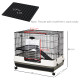 PawHut 2 Tier Rolling Small Animal Rabbit Cage Chinchillas Hutch Pet Play House with Platform Ramp Removable Tray 80 x 52.7 x 66