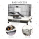 PawHut 2 Tier Rolling Small Animal Rabbit Cage Chinchillas Hutch Pet Play House with Platform Ramp Removable Tray 80 x 52.7 x 66