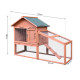 PawHut Small Animal Two-Level Fir Wood Guinea Pigs Hutches w/ Slide Out Tray Red/Brown