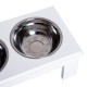 PawHut Raised Dog Feeding Bowls with Stand, Stainless Steel for  Extra Small and Small Dog, 44L x 24W x 15H cm - White