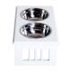 PawHut Raised Dog Feeding Bowls with Stand, Stainless Steel for  Extra Small and Small Dog, 44L x 24W x 15H cm - White