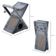 PawHut Two Tier Cat Tree for Indoor Cats Play Rest Activity Tower Plush Folding Relax Center w/ Scratching Post Hammock Pom Poms