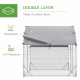 PawHut Walk In Chicken Run Galvanised Chicken Coop Hen Poultry House Cage Rabbit Hutch Pet Playpen Garden with Water-Resist Cove