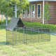 PawHut Walk In Chicken Run Chicken Coop, Large Poultry Cage Hen House for 6-8 Chickens Outdoor w/ Water-Resist Cover 302 x 107 x