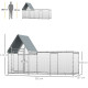 PawHut Walk In Chicken Run Chicken Coop, Large Poultry Cage Hen House for 6-8 Chickens Outdoor w/ Water-Resist Cover 302 x 107 x