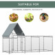 PawHut Walk In Chicken Run Chicken Coop, Large Poultry Cage Hen House for 6-8 Chickens Outdoor w/ Water-Resist Cover 302 x 107 x