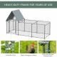 PawHut Walk In Chicken Run Chicken Coop, Large Poultry Cage Hen House for 6-8 Chickens Outdoor w/ Water-Resist Cover 302 x 107 x