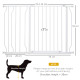 PawHut Wide Dog Safety Gate, with Door Pressure, for Doorways, Hallways, Staircases - White