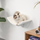 PawHut Wood Cat Shelves Wall-Mounted Shelter Curved Kitten Bed Cat Perch Climber Cat Furniture 41 x 28 x 21cm White