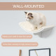 PawHut Wood Cat Shelves Wall-Mounted Shelter Curved Kitten Bed Cat Perch Climber Cat Furniture 41 x 28 x 21cm White