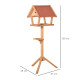 PawHut Wooden Bird Table Freestanding Feeding  Station for Garden Outside ,139H cm, Natural