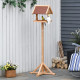 PawHut Wooden Bird Table Wild Bird Feeding Station Freestanding Feeder for Garden Outdoor 55 x 55 x 144cm