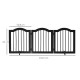 PawHut Freestanding Pet Gate Wooden Dog Gate with Support Feet Foldable Pet Fence Safety Barrier for the House Doorway Stairs Bl