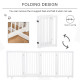 PawHut Freestanding Pet Gate 4 Panels Wooden Dog Safety Fence Foldable with Support Feet for Doorway Stairs 91cm Tall White