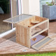 PawHut Wooden Hamster Cage Mouse Mice Rodent Small Animals Hutch Exercise Play House 60 x 35 x 42cm, Natural Wood Finish