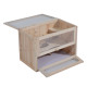 PawHut Wooden Hamster Cage Mouse Mice Rodent Small Animals Hutch Exercise Play House 60 x 35 x 42cm, Natural Wood Finish