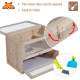 PawHut Wooden Hamster Cage Mouse Mice Rodent Small Animals Hutch Exercise Play House 60 x 35 x 42cm, Natural Wood Finish