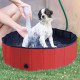 PawHut Foldable Dog Paddling Pool Pet Cat Swimming Pool Indoor/ Outdoor Collapsible Summer Bathing Tub Shower Tub Puppy Washer, 