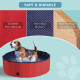 PawHut Foldable Dog Paddling Pool Pet Cat Swimming Pool Indoor/ Outdoor Collapsible Summer Bathing Tub Shower Tub Puppy Washer, 