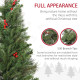 6ft Pencil Artificial Christmas Tree with Realistic Branches, Red Berries, Auto Open, Green