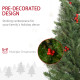 6ft Pencil Artificial Christmas Tree with Realistic Branches, Red Berries, Auto Open, Green