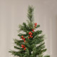 7ft Pencil Artificial Christmas Tree with Realistic Branches, Red Berries, Auto Open, Green