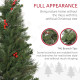 7ft Pencil Artificial Christmas Tree with Realistic Branches, Red Berries, Auto Open, Green