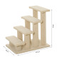 PawHut Dog Steps for Bed 4 Step Pet Stairs for Sofa Dog Cat Climb Ladder 63x43x60 cm Light Brown