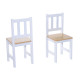 4-Piece Kids Table and Chair Set with 2 Wooden Chairs, 1 Storage Bench, and Interesting Modern Design, Natural/White