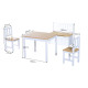 4-Piece Kids Table and Chair Set with 2 Wooden Chairs, 1 Storage Bench, and Interesting Modern Design, Natural/White