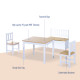 4-Piece Kids Table and Chair Set with 2 Wooden Chairs, 1 Storage Bench, and Interesting Modern Design, Natural/White