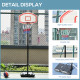 Portable Basketball Stand 175-215cm Adjustable Height Sturdy Rim Hoop w/ Large Wheels Stable Base Net Free Standing