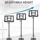 Portable Basketball Hoop Stand 231-305cm Height Adjustable w/ Moving Wheels