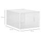 18PCS Clear Shoe Box, Plastic Stackable Shoe Storage Box for UK/EU Size up to 8.5/43 with Magnetic Door for Women/Men, 25 x 35 x