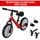 11 Inch Kids Balance Bike Training Pedal Bicycle W/ Removable Stabilizers EVA Tyres Adjustable Seat Height 2 to 5 Years Gift for