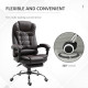 PU Leather Executive Office Chair, High Back Swivel Chair with Retractable Footrest, Adjustable Height, Reclining Function, Brow