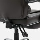 PU Leather Executive Office Chair, High Back Swivel Chair with Retractable Footrest, Adjustable Height, Reclining Function, Brow